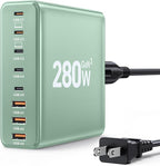 280W USB C Charger Block, 8-Port USB C Charging Station GaN III PD 65W Laptop by Ediliow