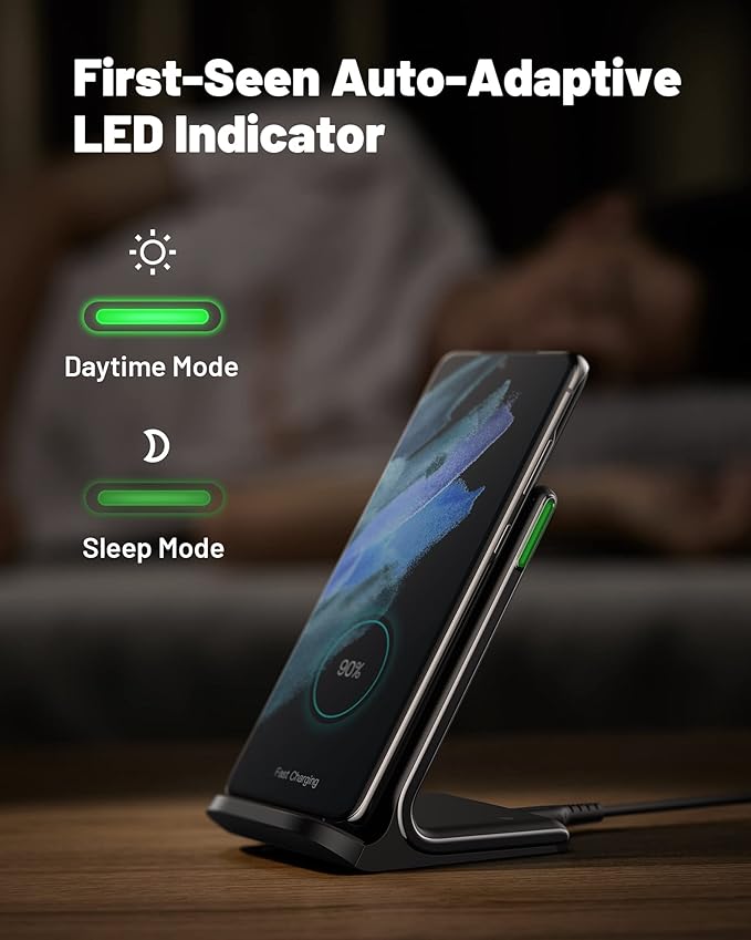 INIU Wireless Charger, 15W Fast Wireless Charging Stand - Image 4