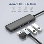 USB 3.0 Hub, 4-Port USB Hub USB Splitter USB Expander Ultra Slim Portable USB - Image 2
