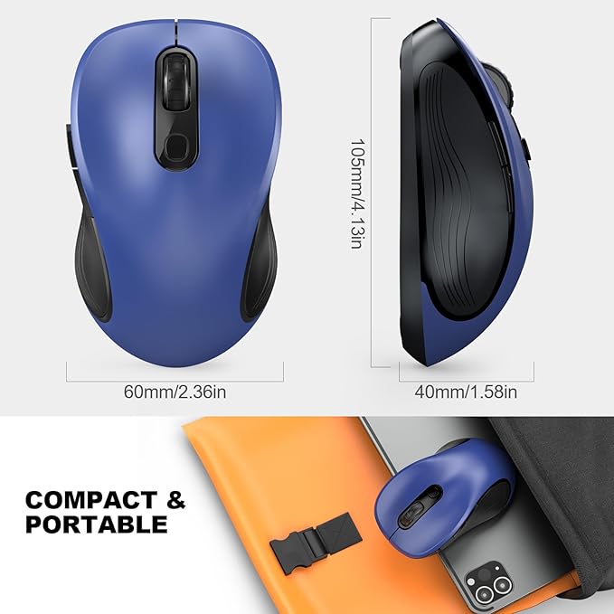 WisFox 2.4G Wireless Mouse for Laptop, Ergonomic Computer Mouse - Image 7