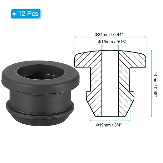 PATIKIL 19mm / 3/4 Inch Drill Hole, 9/16 Inch ID Rubber Grommets - Image 2