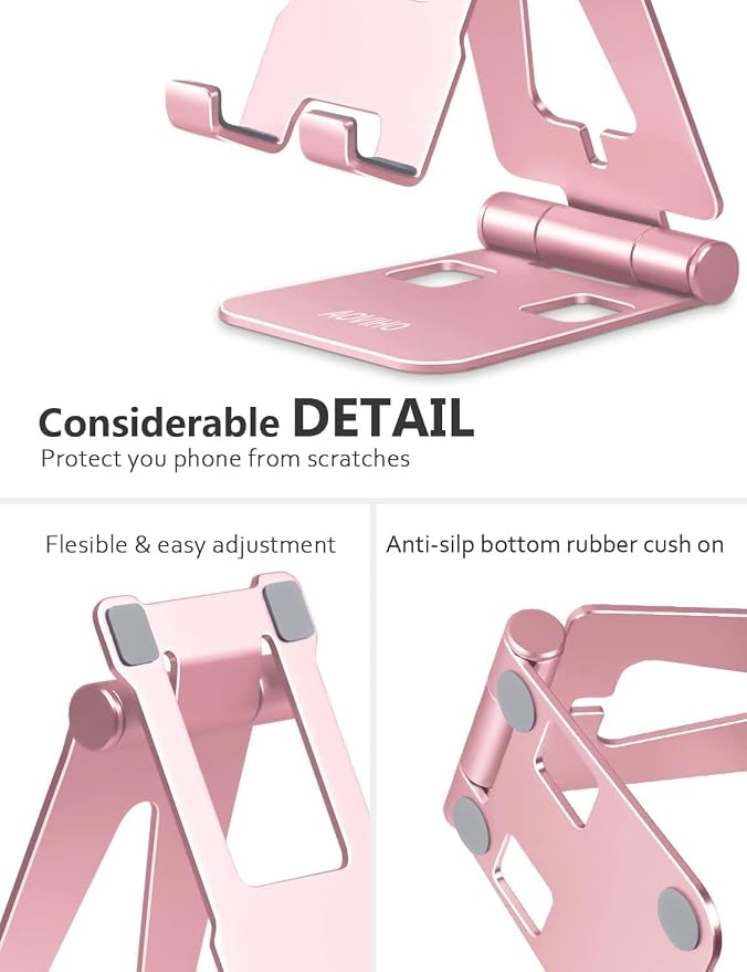 Cell Phone Stand for Desk, Adjustable Desktop Phone Holder Stand, Foldable - Image 4