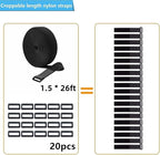 26ft 1.5 Inch Wide Cable Straps, Jumpso Adjustable Fastening Hook and Loop - Image 2
