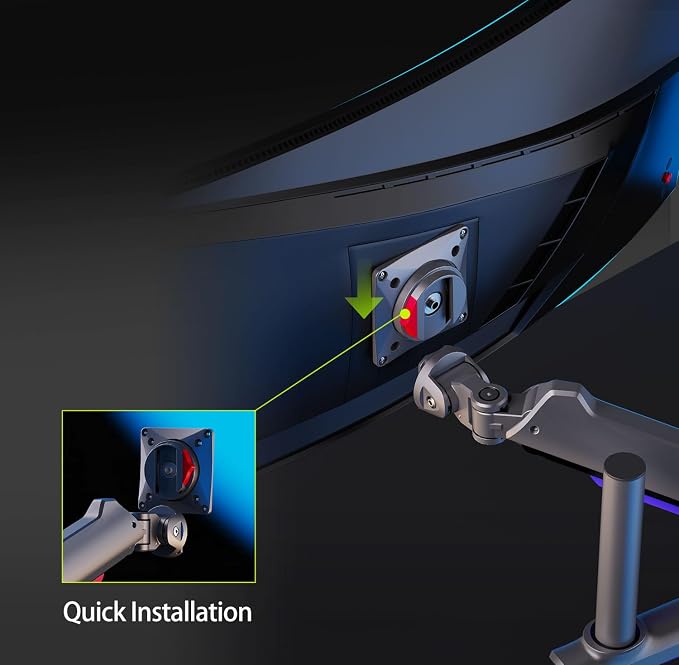 RGB Gaming Monitor-Arm for Flat/Ultrawide/Curved Monitors 32 to 60 inch - Image 6