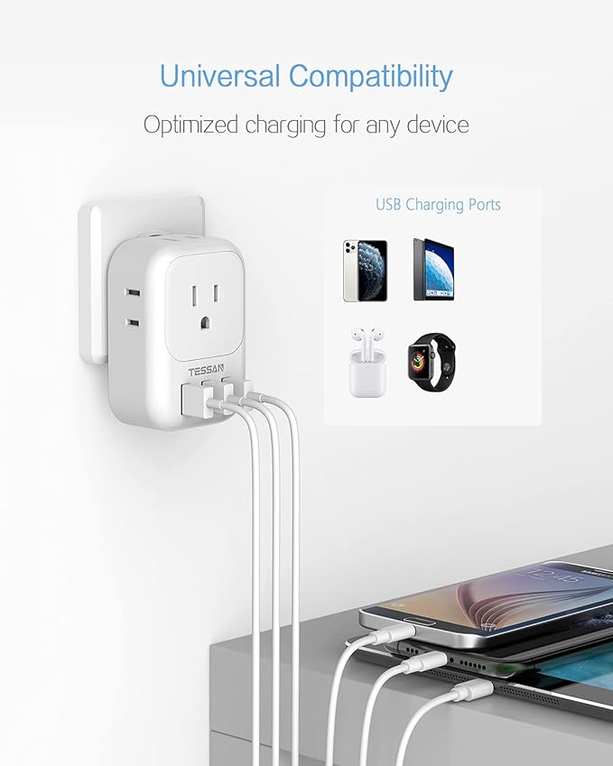 USB Charger Block, TESSAN Wall Plug Adapter - Image 3
