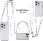 for iPhone 14 Pro Case with 62.99 inch Lanyard, Classic Clear&White Magnetic - Image 5