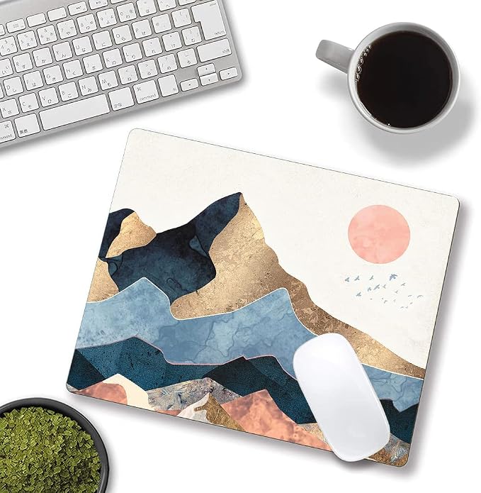 Mouse Pad, Cute Mountain Sunrise Mouse Pads, Square Washable Cloth Personalized - Image 4