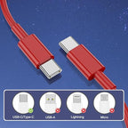 3-Pack Red 60W USB C to USB C Cable, Type C Fast Charging Cable - Image 7