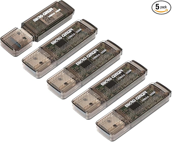INLAND Micro Center SuperSpeed 5 Pack 32GB USB 3.0 Flash Drive Gum Size Memory by INLAND