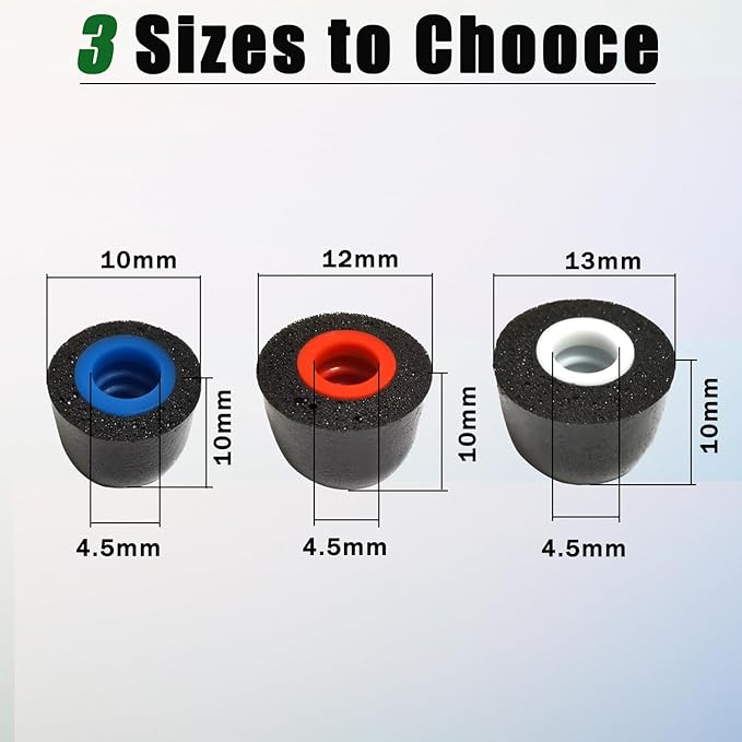 Memory Foam Tips Replacement Earbuds Tips Fit 4.5mm-6mm Anti-Slip Isolation - Image 4