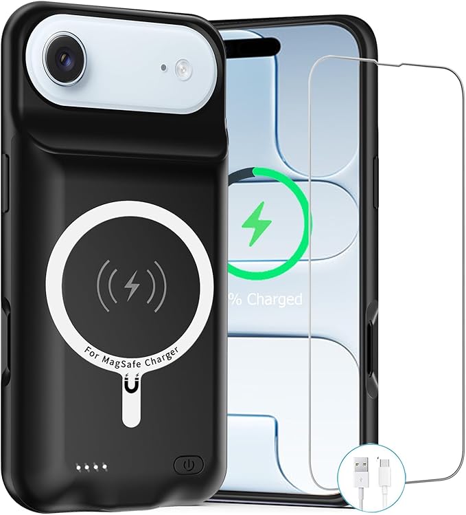 Battery Case for iPhone Air, Upgraded 12000mAh Rechargeable Portable Charging by ZUEUS