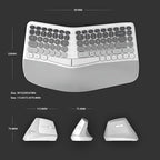 Ergonomic Wireless Keyboard and Mouse Set Creamy Wireless Keyboard Silent Mice - Image 4