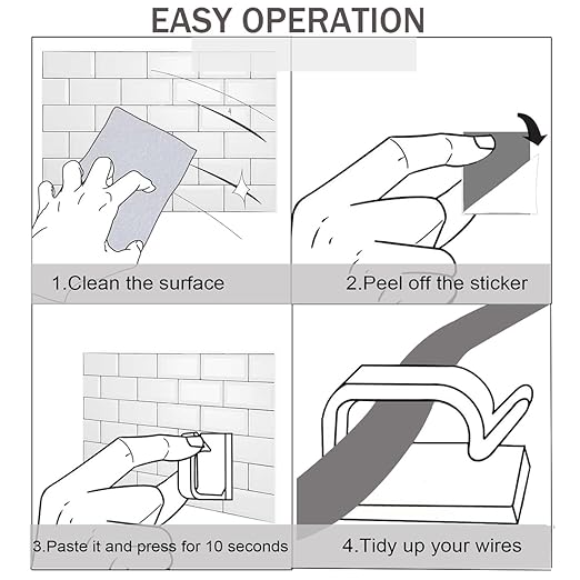 100PCS Cable Clips, Adhesive Wire Clips Strong Cord Clips Wire Holders - Image 5