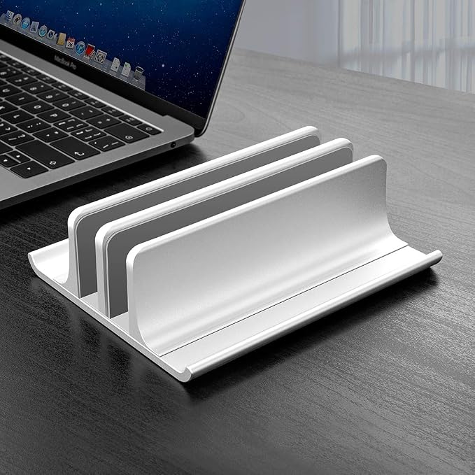Vaydeer Aluminum Laptop Stand Double-Slot Adjustable Vertical Laptop Stand - Image 7