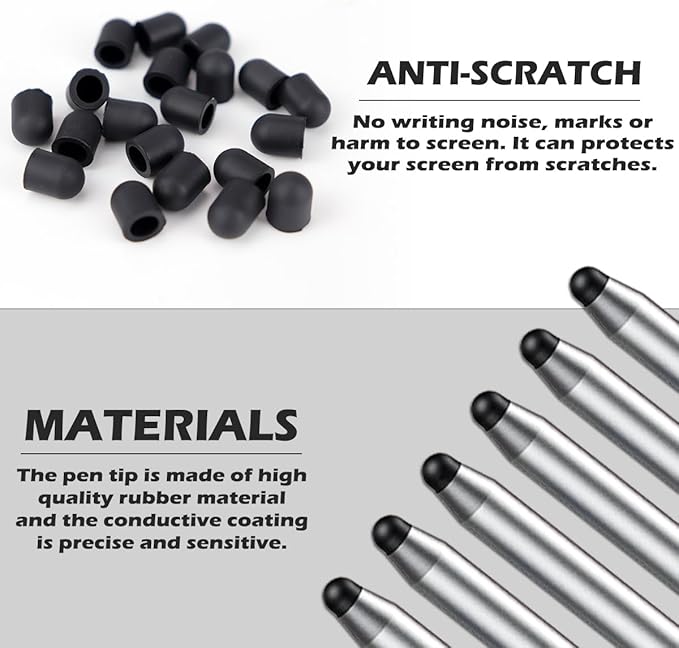 20Pcs Replacement Tips Silicone Rubber Touch Screen Pens Tips - Image 3