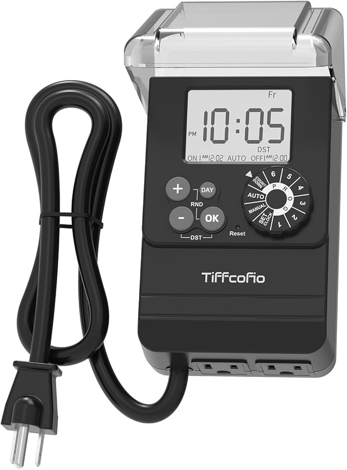 TiFFCOFiO New Digital Outdoor Timer Waterproof, Dial Programmable Method by TiFFCOFiO