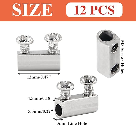 Biaungdo 12 Pcs Stainless Steel Wire Rope Cable Clamp, Adjustable New Upgrade - Image 2
