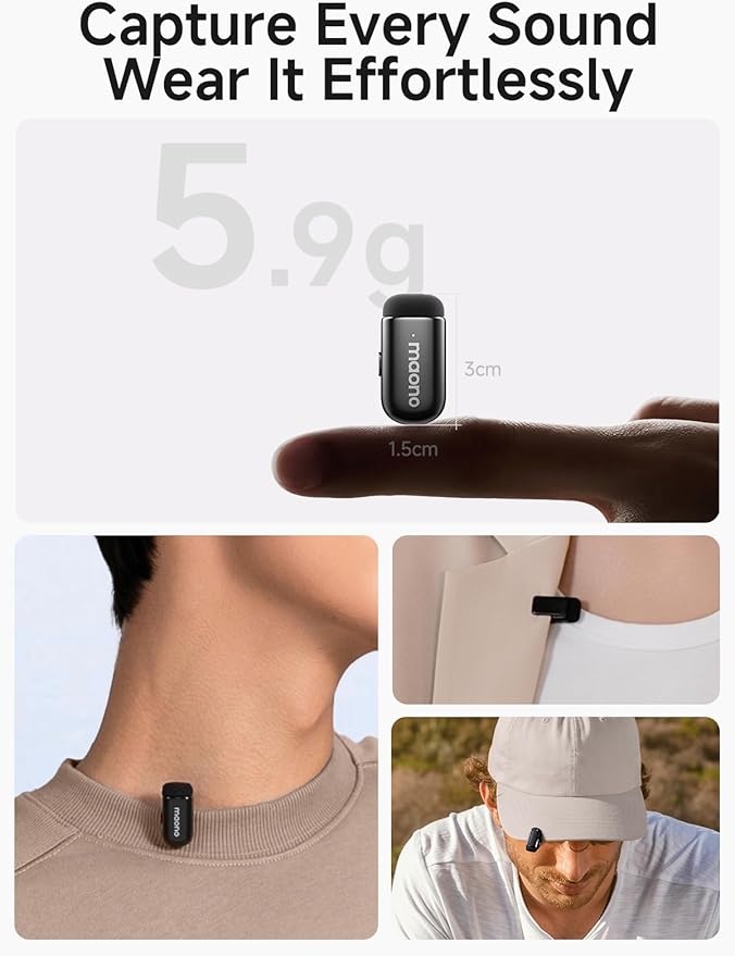 MAONO Wave T1 Mini Wireless Lavalier Microphone - Image 8