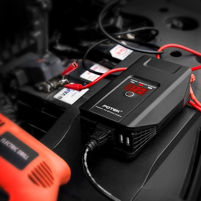 POTEK 750W Power Inverter 12V DC to 110V AC Car Adapter - Image 7