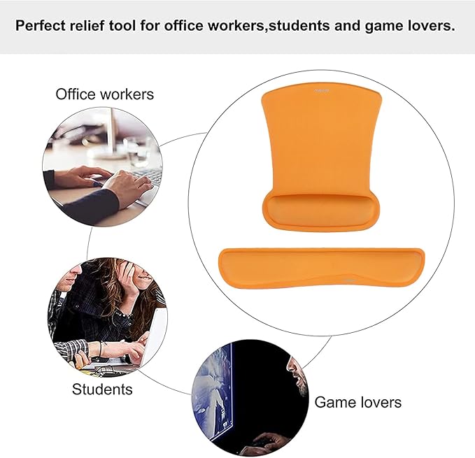 MOSISO Wrist Rest Support for Mouse Pad & Keyboard Set, Ergonomic Mousepad - Image 6