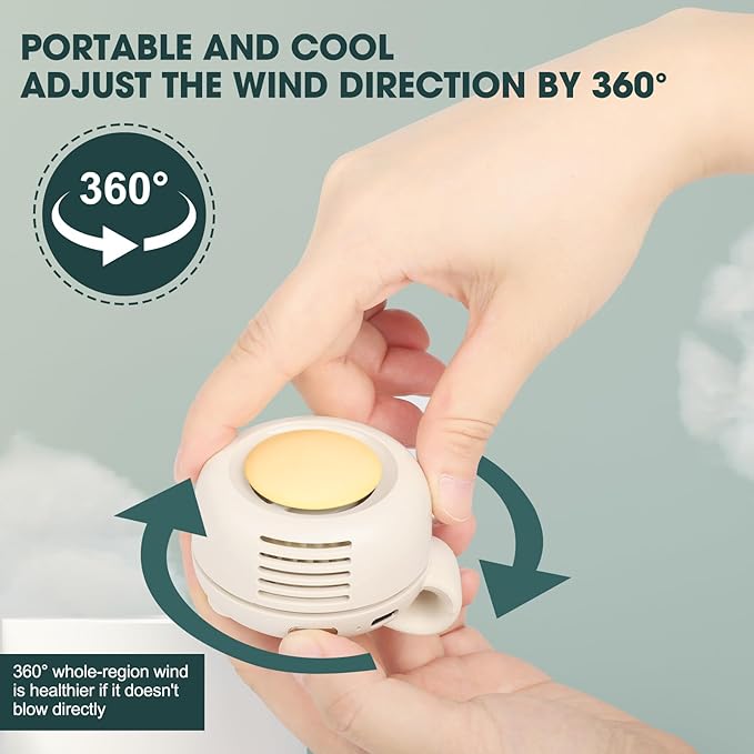 Small Clip Fan, Personal Waist Fans, Portable Silent Mini Bladeless Fan Clip On - Image 3