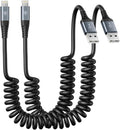 Coiled Lightning Cable, iPhone Charger Cable 3FT by KIYODA