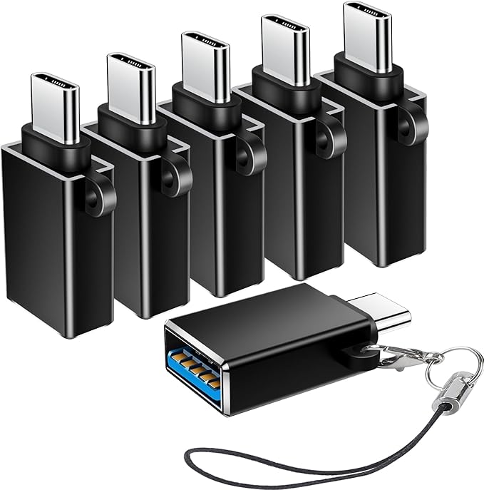 USB C to USB Adapter 6 Pack, USBC to USBA Adapter, Type-C Male USB-A Female OTG by BaseNew