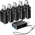 USB C to USB Adapter 6 Pack, USBC to USBA Adapter, Type-C Male USB-A Female OTG by BaseNew
