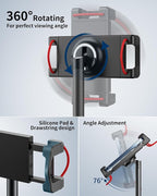 SAIJI Tablet Stand Holder, Height Adjustable Portable Monitor Stand, 360 Degree - Image 4