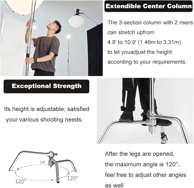 Heavy Duty C Stand 10.8ft/330cm - Image 5