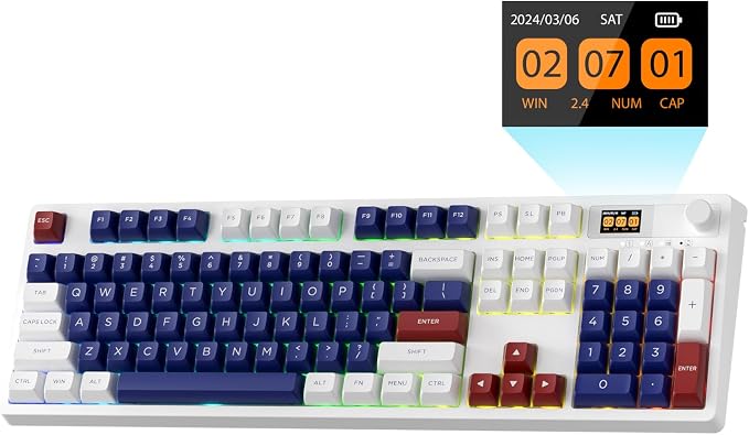 LTC Nimbleback NB1041 PRO Wireless Mechanical Keyboard w/Display Screen & Knob by LTCOfficial