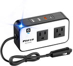 200W Car Power Inverter, PiSFAU DC 12V to 110V AC Car Plug Adapter Outlet by PiSFAU