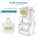 100-Pack Cat 6 Pass Through RJ45 Connectors - Image 3