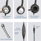 Wantek Phone Headset Wired Computer Headset - Image 5