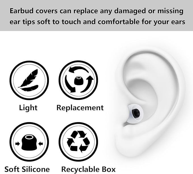 Silicone Replacement Earbud Tips Earbud Covers Fit - Image 4