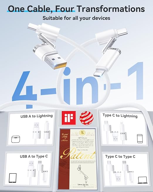 SHEZI 4-in-1 USB C Cable Compatible - Image 2