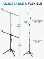 InnoGear Microphone Stand, 2 Pack Tripod Boom Arm Floor Mic Stand Height - Image 3