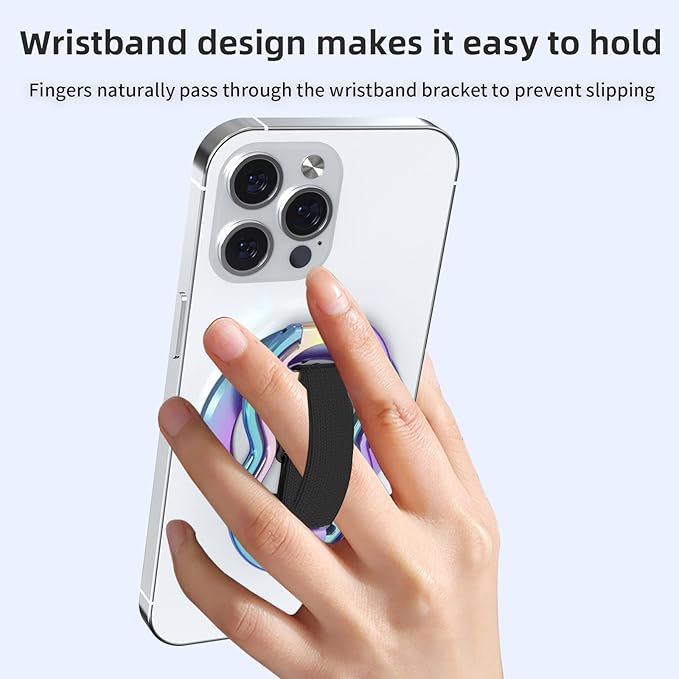 Magnetic-Phone-Grip-Stand-with-Finger-Strap, 4-in-1 Magnetic Ring Holder - Image 6