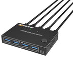 HDMI KVM Switch 1 Monitors 2 Computers 4K@60Hz, USB3.0 KVM Switches EDID by Welcometothebrandflagship