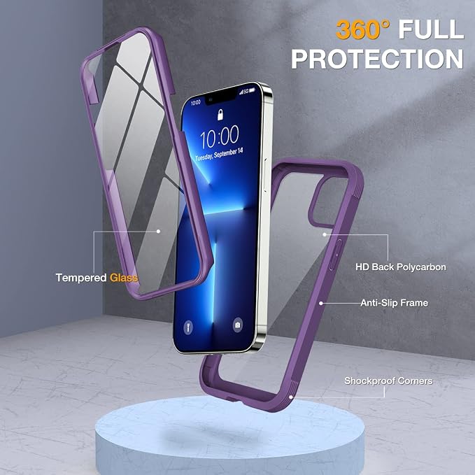 Miracase Glass Case for iPhone 13 Pro Max 6.7 inch, Upgrade Full-Body Clear - Image 3