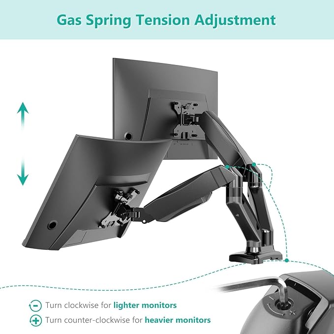 WALI Dual Monitor Mount, Monitor Arms - Image 6