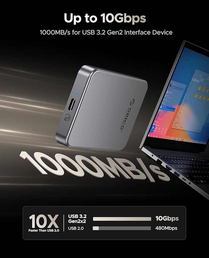 ORICO 1TB Magnetic SSD, PD100W Charging, 4K ProRes HDR, 1000MB/s USB 3.2 - Image 4