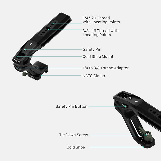 Tilta Xeno Top Handle for Filmmakers & Cameras-Titanium Gray | Aluminum Alloy - Image 8