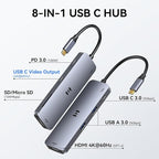 USB C Hub HDMI Adapter for MacBook Pro/Air, 8 in 1 USB C Video Hub - Image 3