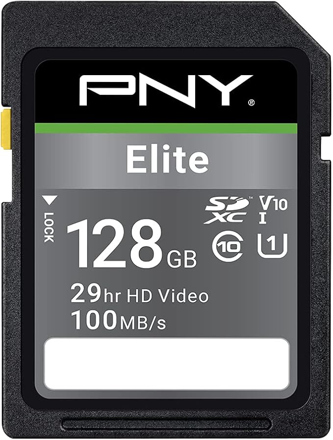 PNY 128GB Elite Class 10 U1 V10 SDXC Flash Memory Card by PNY