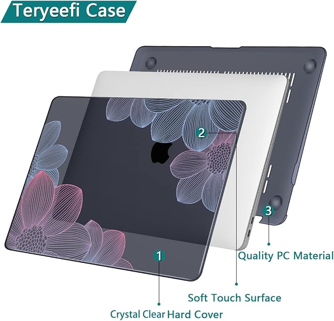 Teryeefi for MacBook Pro 13 inch Case M2 M1 2022 2020-2016 Release, Plastic - Image 6