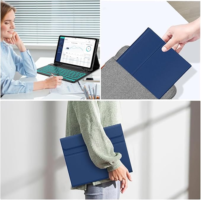 Keyboard Case for Samsung Galaxy Tab A9 Plus 5G 11 inch 2023, 7 Color Backlit - Image 6