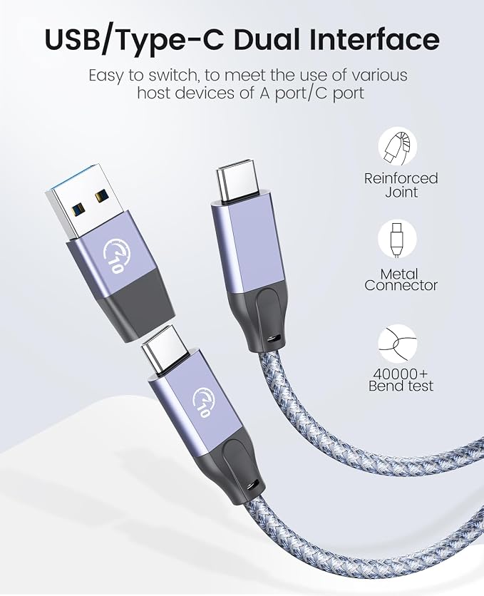 ORICO 7 Port USB Hub 10Gbps, Aluminum USB 3.2 Gen 2 Hub, 6 USB 3.2 Data Ports - Image 6