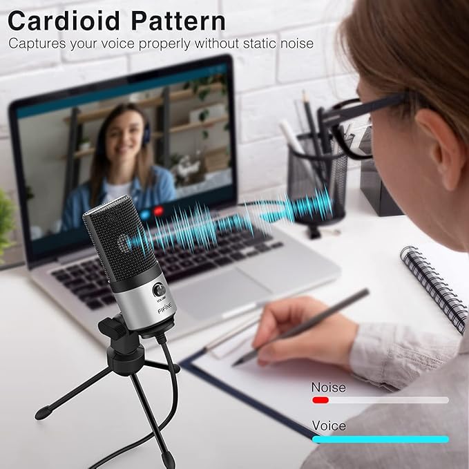 FIFINE USB Microphone for Zoom Video Meeting Online Class on PC Computer - Image 4
