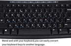 2PCS Hebrew English Keyboard Stickers Black Background - Image 5